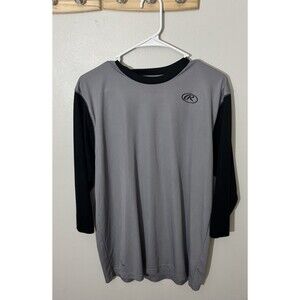 Rawlings Dri-Fit-3/4 sleeve-Men’s Medium-Gray & Black-100% polyester